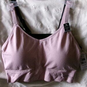 Nautica ~ super soft lounge / leisure bra ~ pink + black ~ Plus 2x